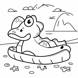 Bunte Crocs am Strand Ausmalbild | Crocs Ausmalbild