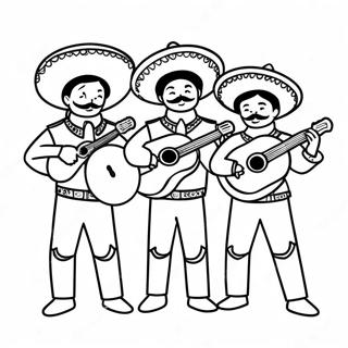 Lebhaftes Ausmalbild einer Mariachi-Band | Hispanisches Erbe Ausmalbild