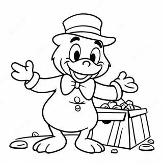 Dagobert Duck bei der Schatzsuche Ausmalbild | Ducktales Ausmalbild