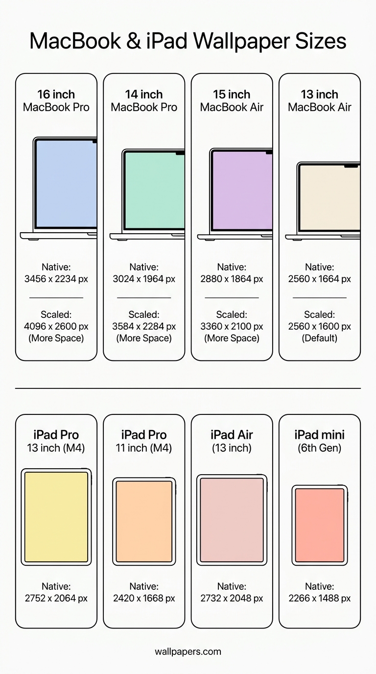 MacBook & iPad Wallpaper Guide infographic